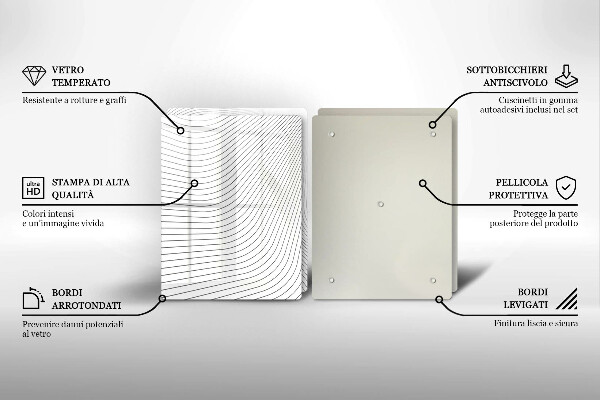 Skärbräda glas Modernt linjemönster
