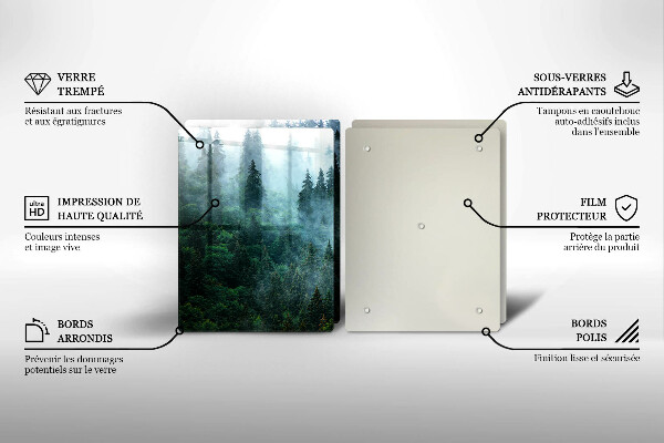 Skärbräda glas Skog i dimman