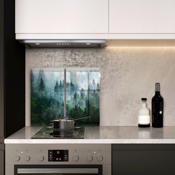 Skärbräda glas Skog i dimman