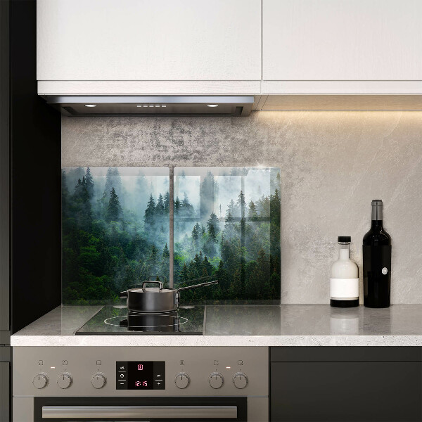 Skärbräda glas Skog i dimman