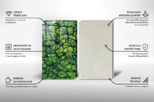 Skärbräda glas Naturen planterar mossa
