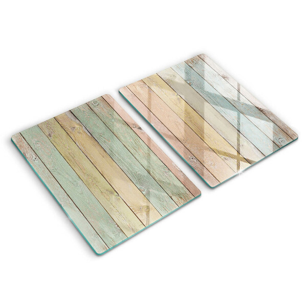 Skärbräda glas Färgglada vintagebrädor