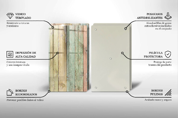 Skärbräda glas Färgglada vintagebrädor