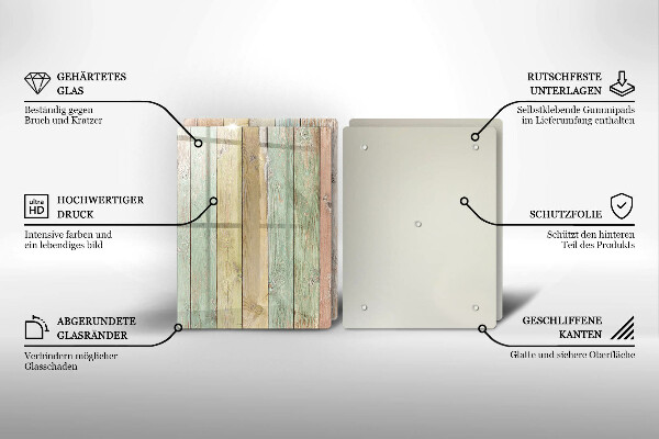 Skärbräda glas Färgglada vintagebrädor