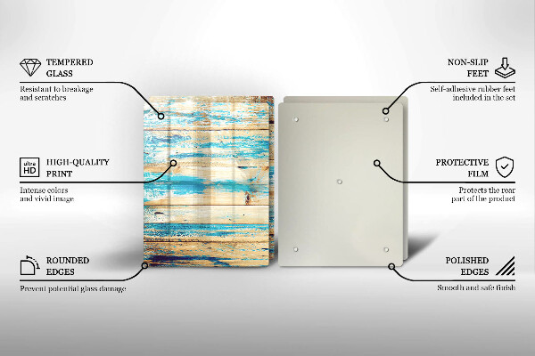 Skärbräda glas Retro träplankor