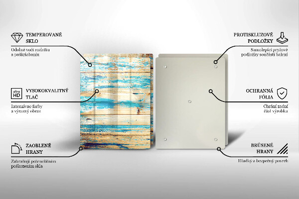 Skärbräda glas Retro träplankor