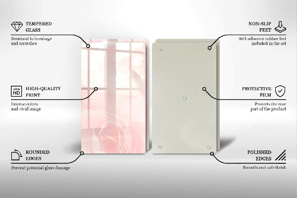 Skärbräda glas Pastellrosor bakgrund