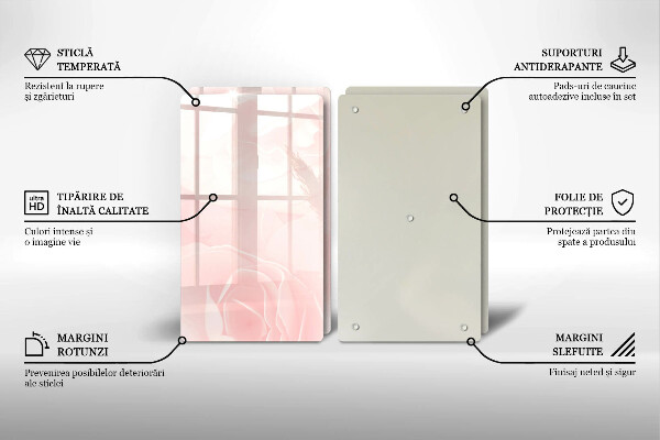 Skärbräda glas Pastellrosor bakgrund