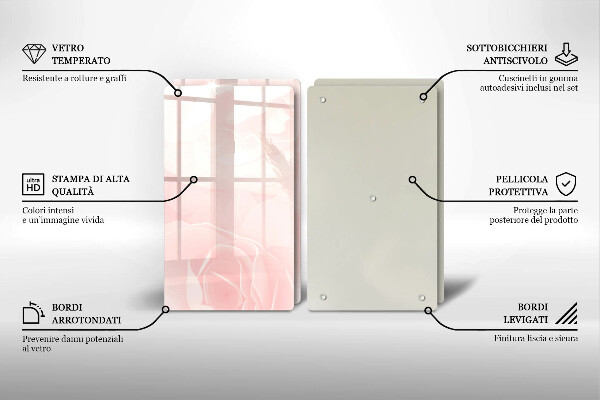 Skärbräda glas Pastellrosor bakgrund