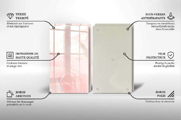 Skärbräda glas Pastellrosor bakgrund