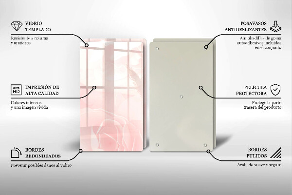 Skärbräda glas Pastellrosor bakgrund