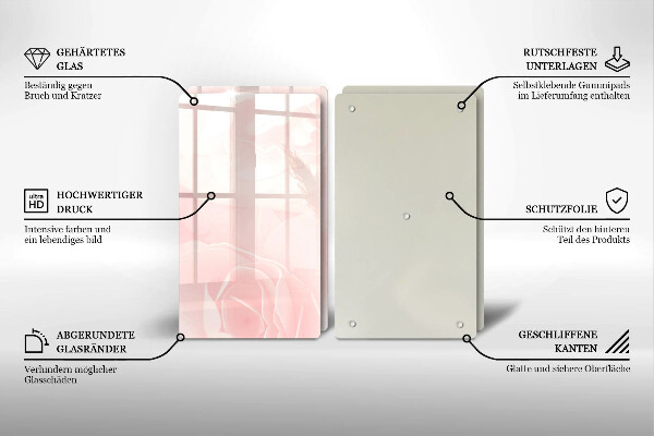 Skärbräda glas Pastellrosor bakgrund