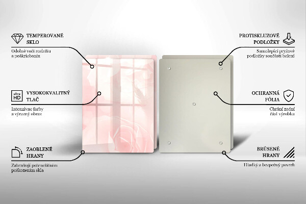 Skärbräda glas Pastellrosor bakgrund
