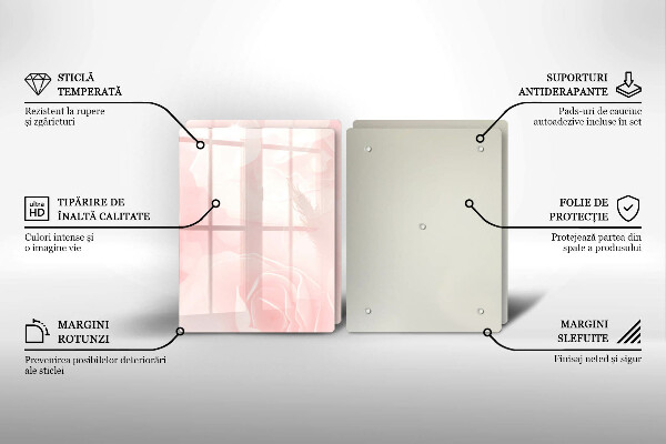 Skärbräda glas Pastellrosor bakgrund