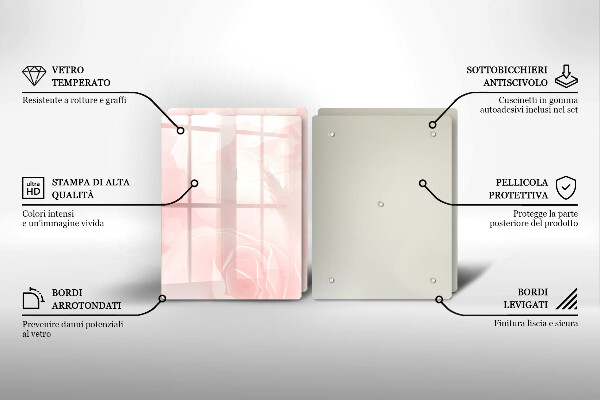 Skärbräda glas Pastellrosor bakgrund