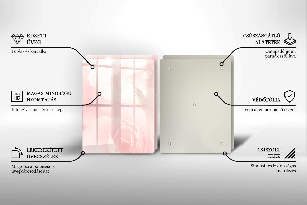 Skärbräda glas Pastellrosor bakgrund