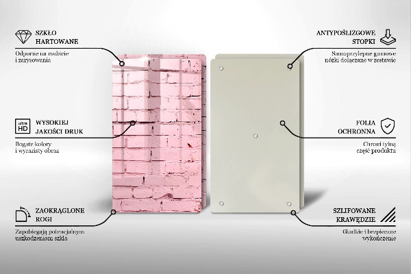 Skärbräda glas Pastell tegelvägg