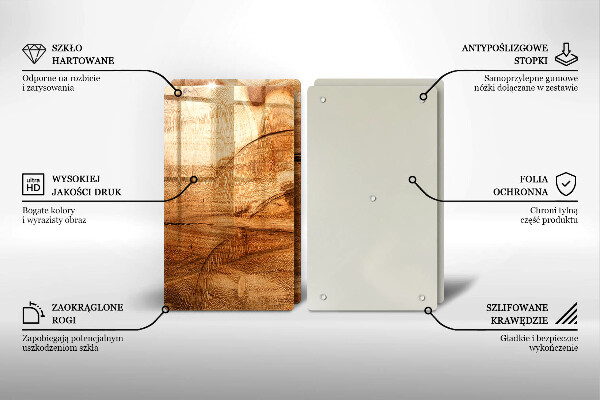 Skärbräda glas Träskiva textur