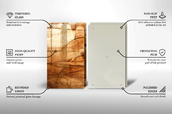 Skärbräda glas Träskiva textur