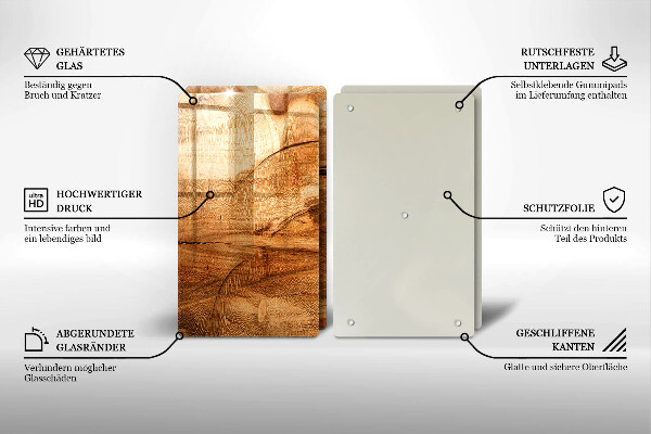 Skärbräda glas Träskiva textur