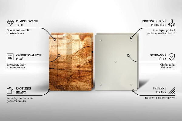 Skärbräda glas Träskiva textur