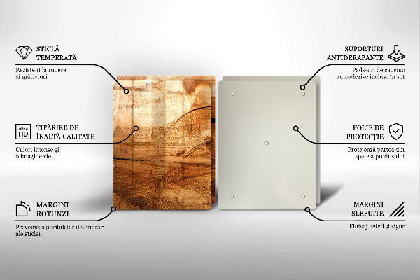 Skärbräda glas Träskiva textur