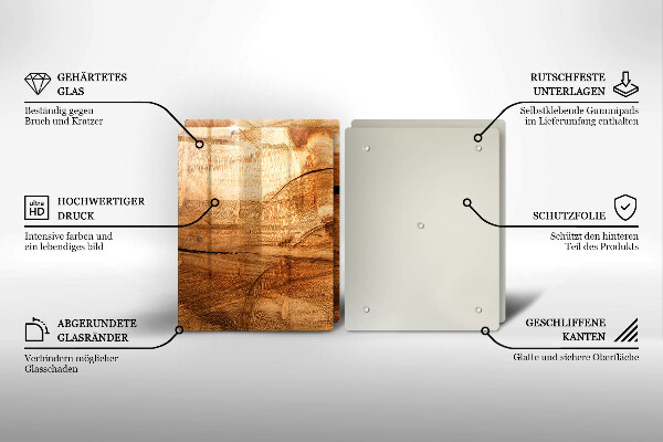 Skärbräda glas Träskiva textur