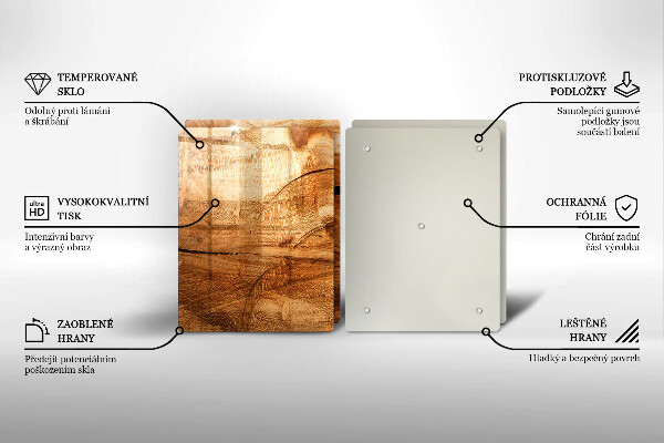 Skärbräda glas Träskiva textur