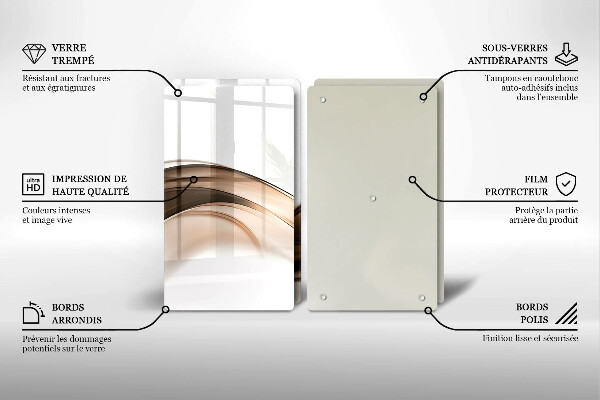 Skärbräda glas Abstrakta bruna linjer