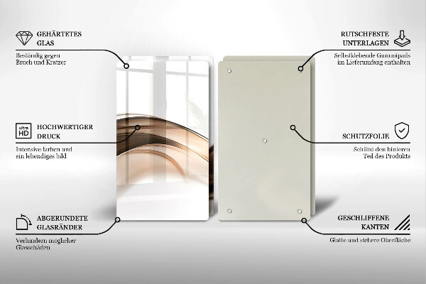 Skärbräda glas Abstrakta bruna linjer