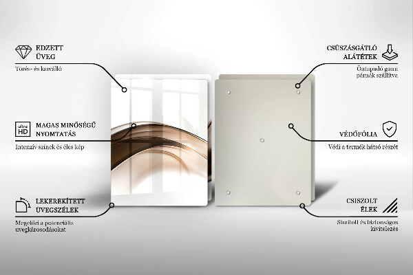 Skärbräda glas Abstrakta bruna linjer