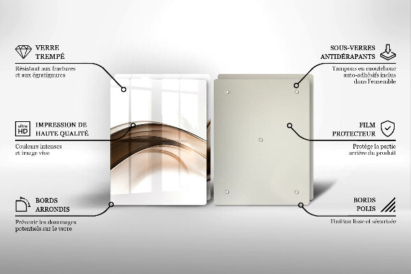 Skärbräda glas Abstrakta bruna linjer