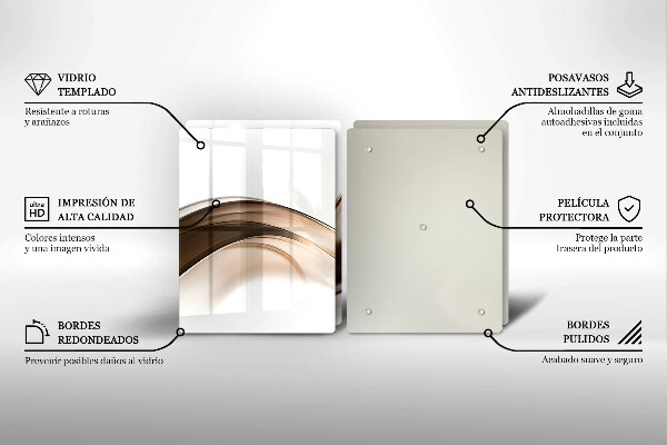 Skärbräda glas Abstrakta bruna linjer