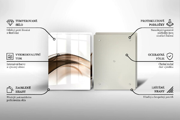 Skärbräda glas Abstrakta bruna linjer