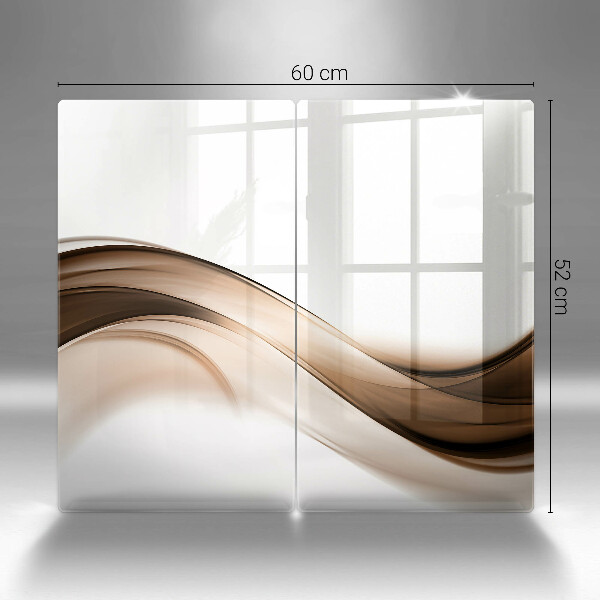 Skärbräda glas Abstrakta bruna linjer