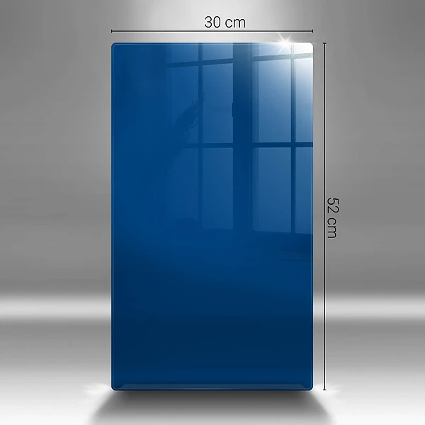 Skärbräda i glas med blå färg