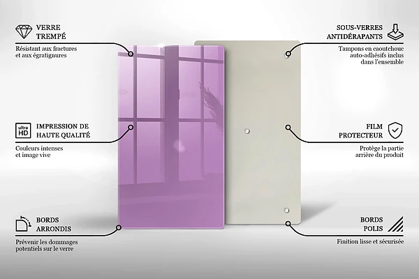 Skärbräda i glas violett