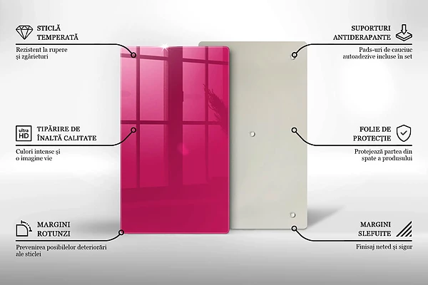 Skärbräda i glas rosa