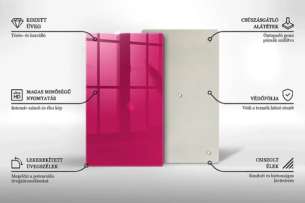 Skärbräda i glas rosa