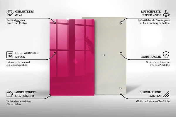 Skärbräda i glas rosa
