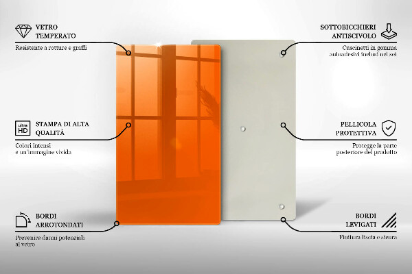 Skärbräda i glas orange
