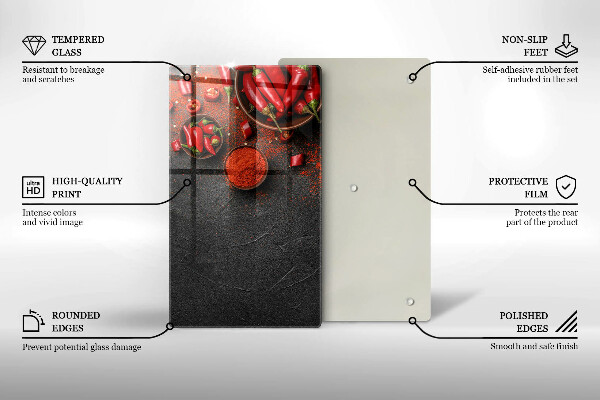 Glasskärbräda Röd chilipeppar