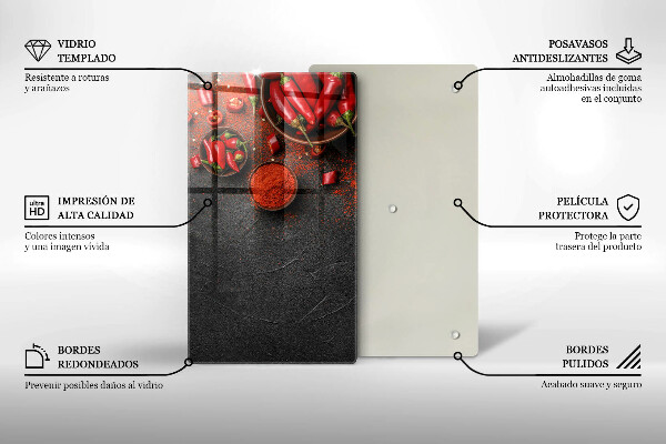 Glasskärbräda Röd chilipeppar