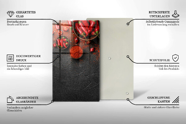 Glasskärbräda Röd chilipeppar