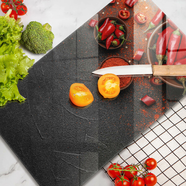 Glasskärbräda Röd chilipeppar