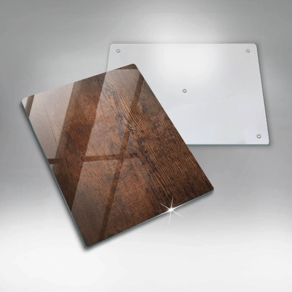 Glasskärbräda med mörk trädesign