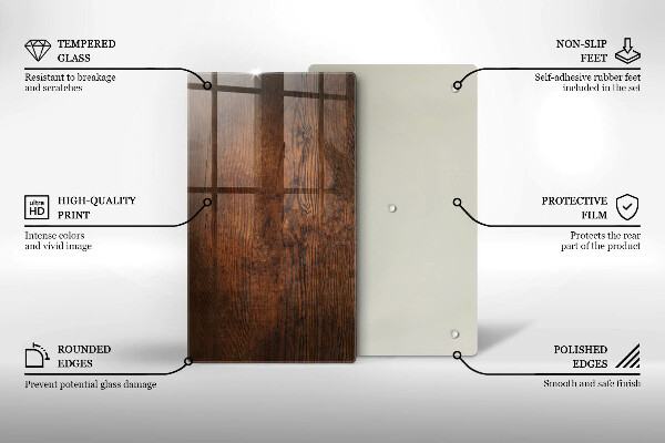 Glasskärbräda Mörk träskiva