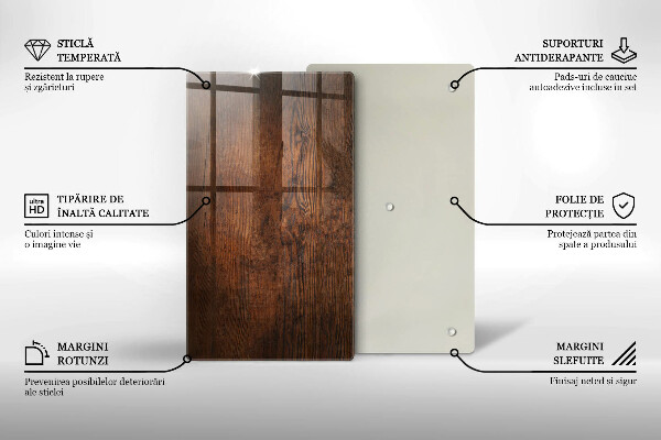 Glasskärbräda Mörk träskiva