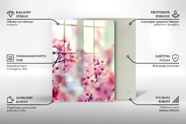 Glasskärbräda med mörk trädesign