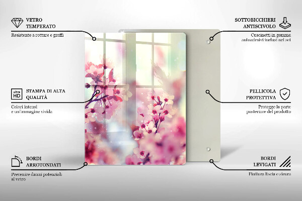 Glasskärbräda med mörk trädesign